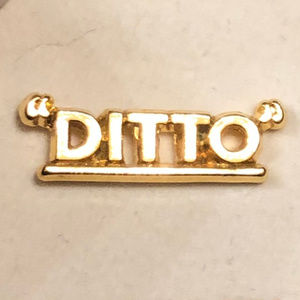 Gold-Tone Lapel Pin, Hat Pin, Tie Tack "DITTO"